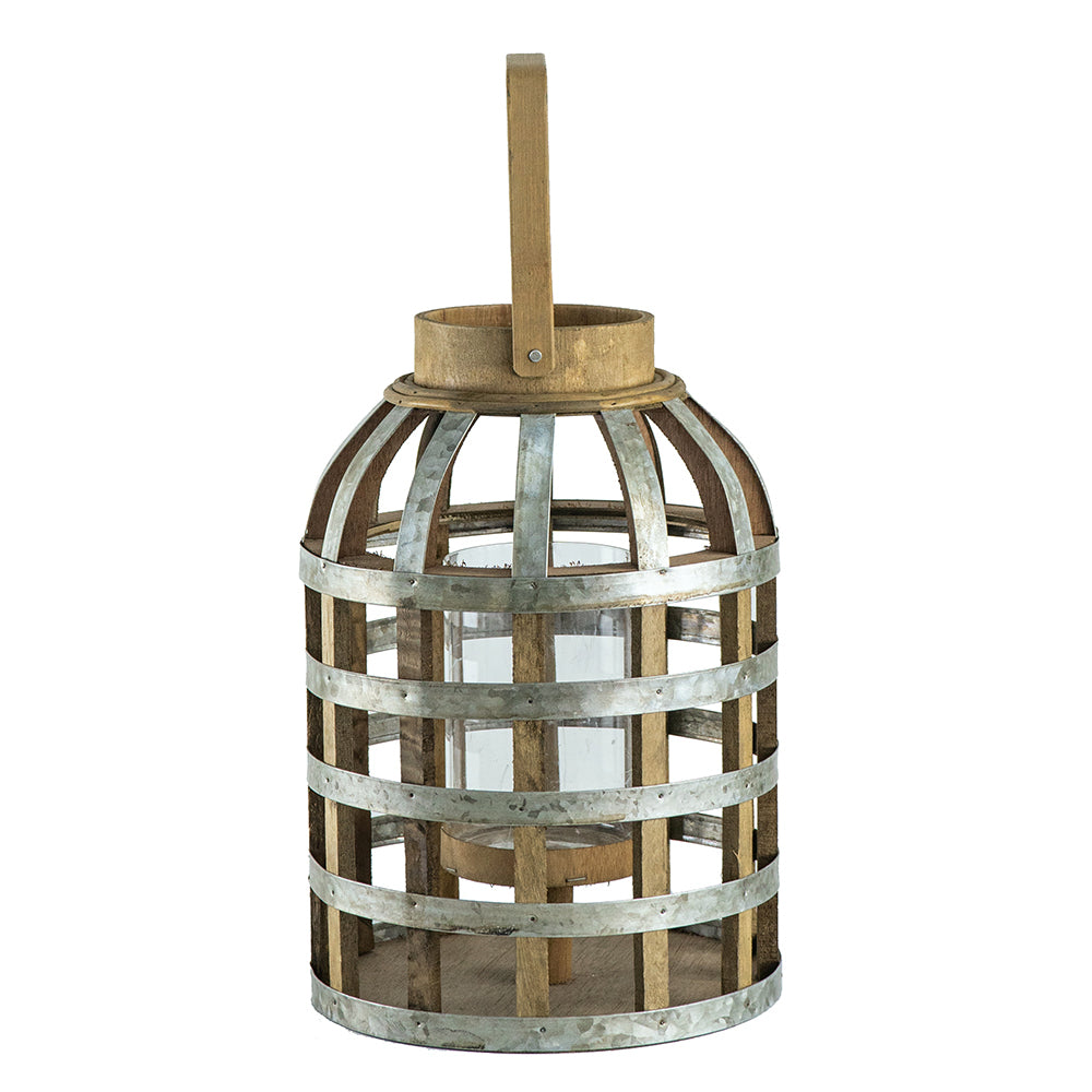 Decorative Wooden Lantern with Handle for Indoor/Outdoor