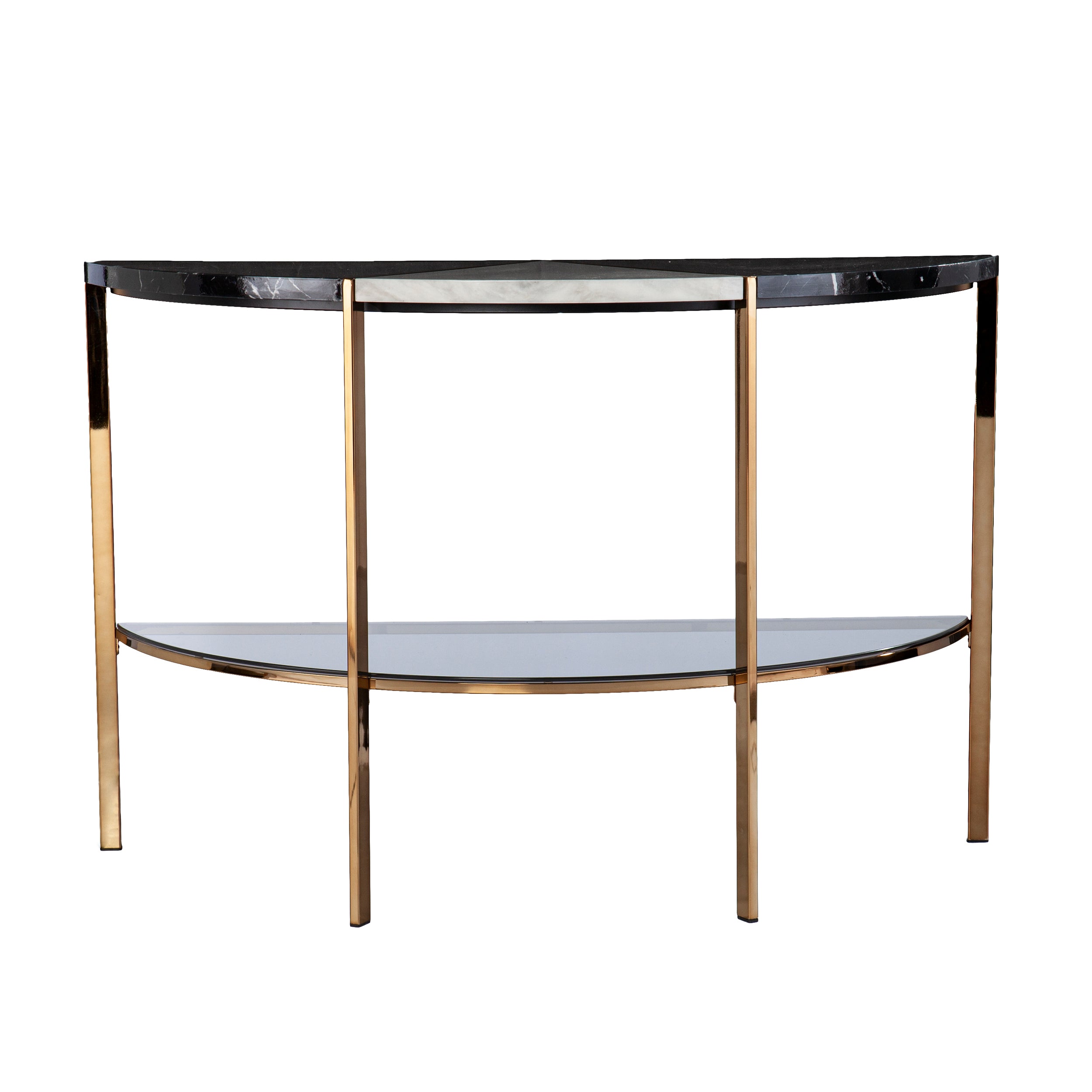 Modern Half-Moon Console Table - Black