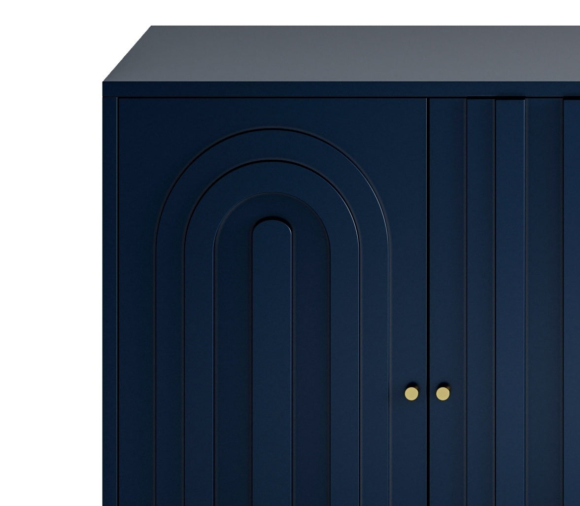 Modern Blue Lacquered 4 Door Wooden Cabinet Sideboard Buffet Server