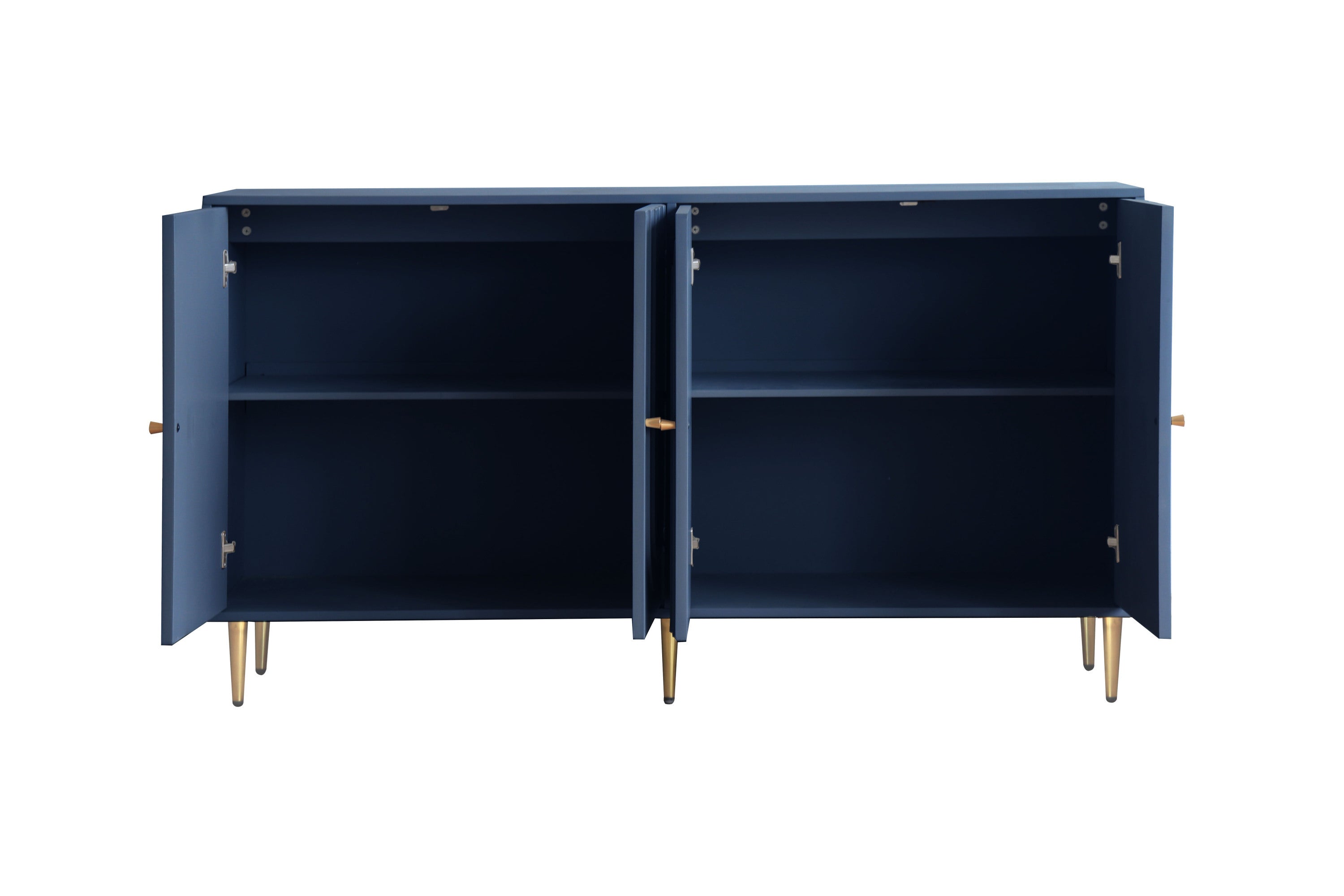Modern Blue Lacquered 4 Door Wooden Cabinet Sideboard Buffet Server