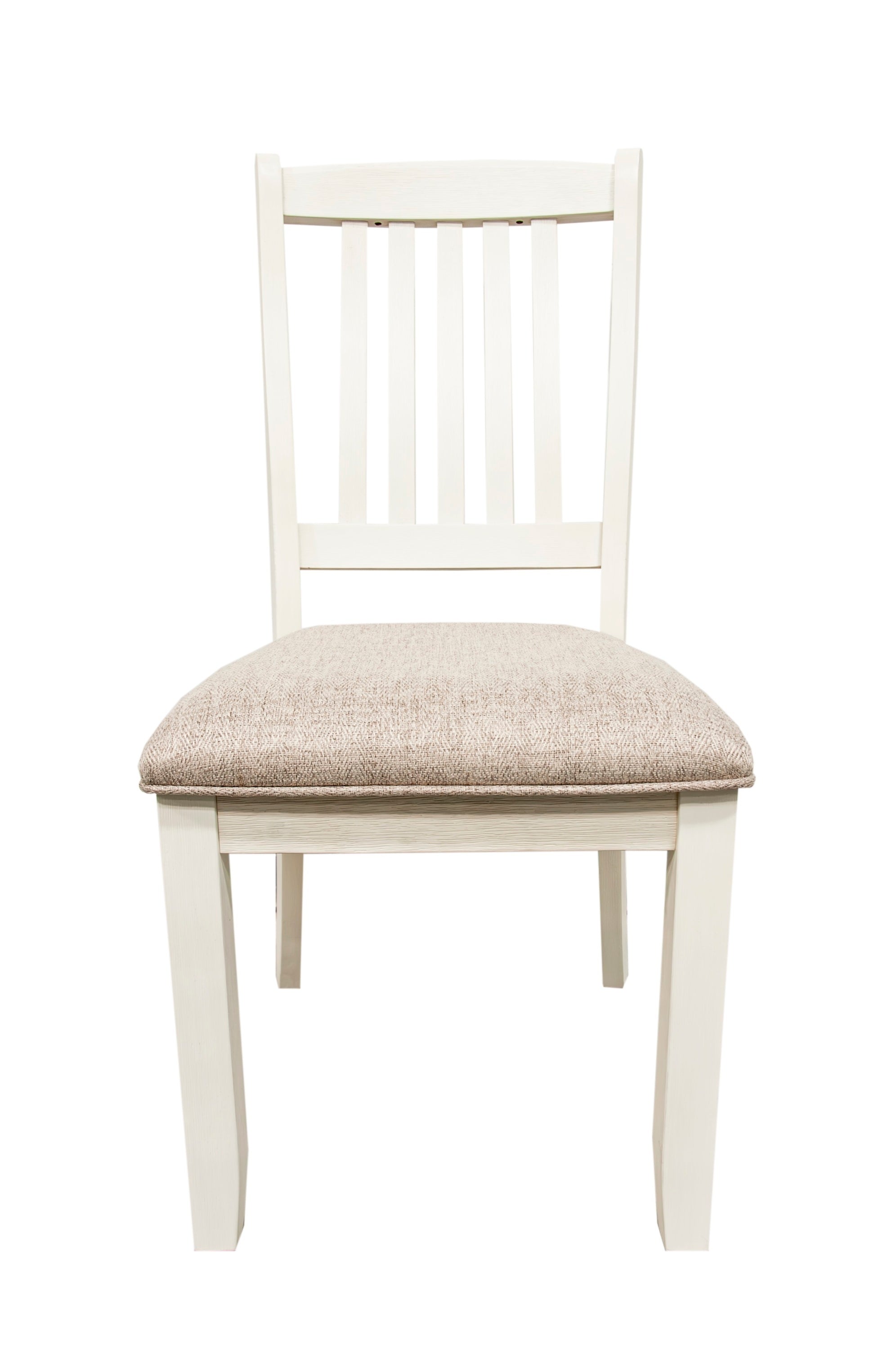 White Classic Dining Chairs Set Rubberwood Beige (Set of 2)