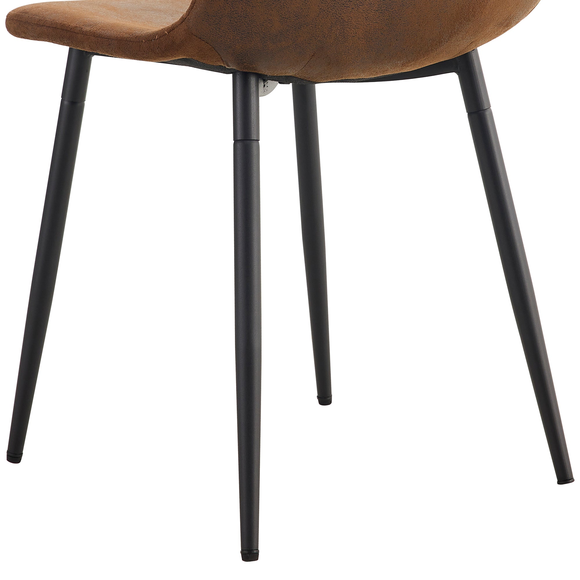 Set of 1 Dining Table and 4 Chairs - MDF rectangular - Brown
