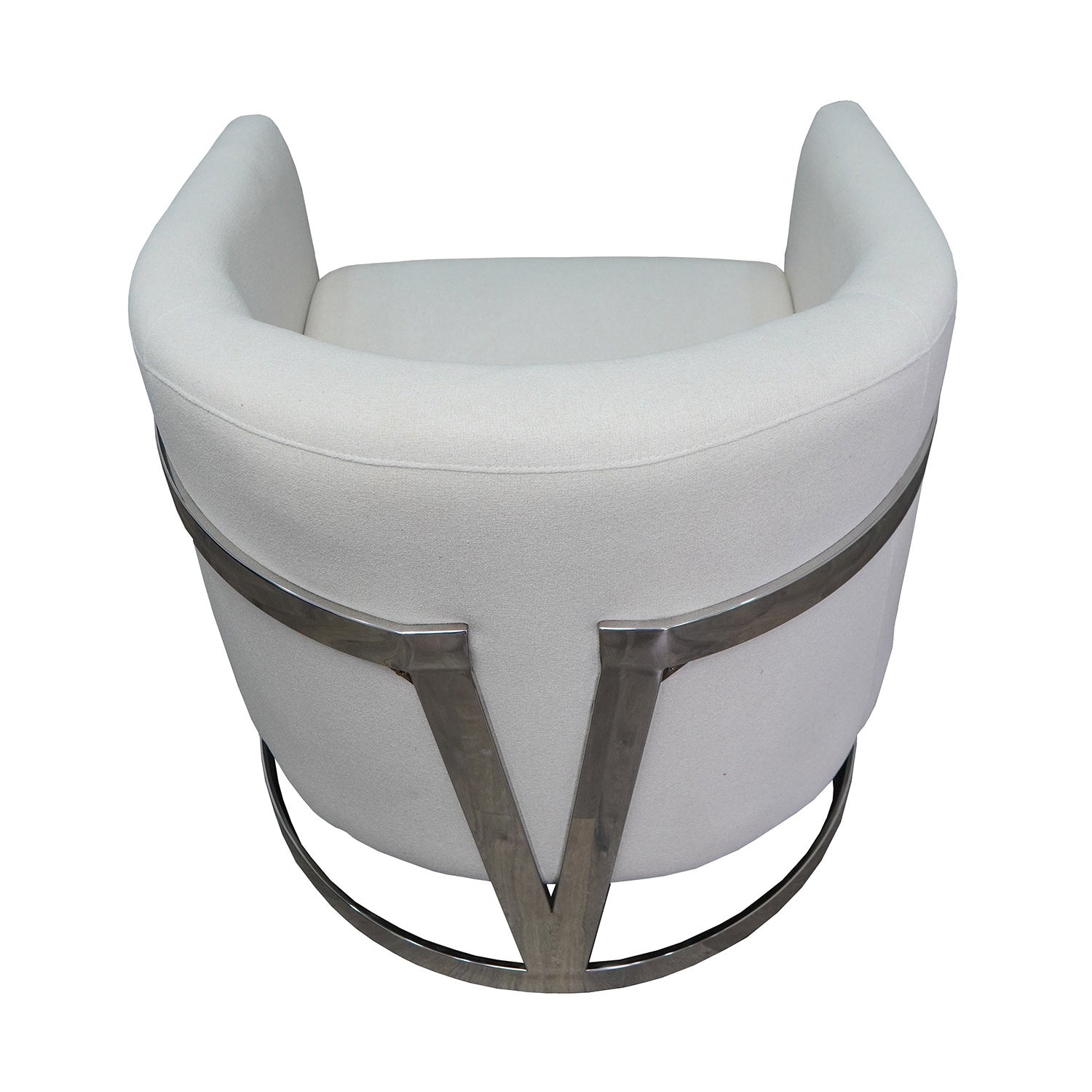 Elegant Modern White and Silver Sofa Chair
