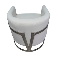 Elegant Modern White and Silver Sofa Chair