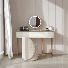 Elegant 2-Drawer Vanity Table Set - White