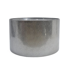 Braeburn Handcrafted Round Coffee Table Hammered Surface Silver Iron 26 Inch