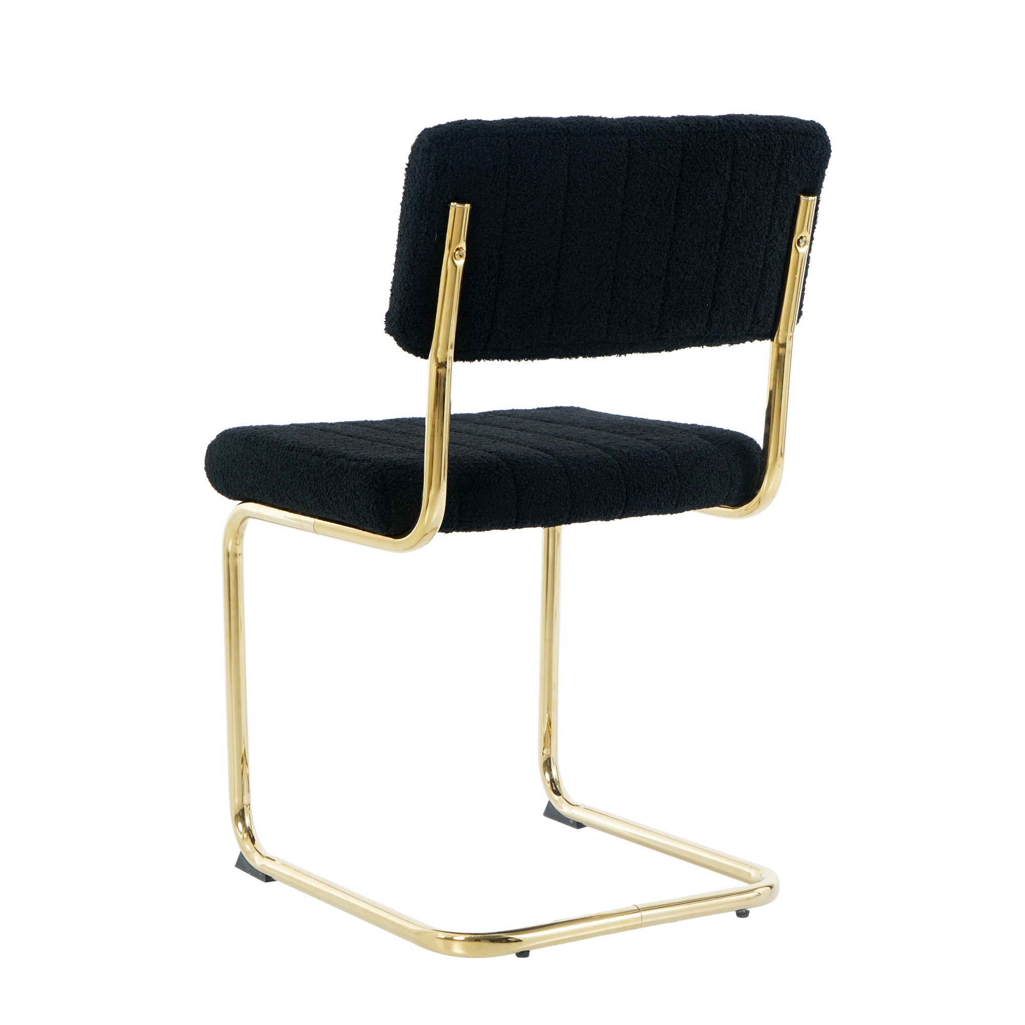 Luxury Dining Black Chairs with Gold Metal Legs (Set of 4) - Black