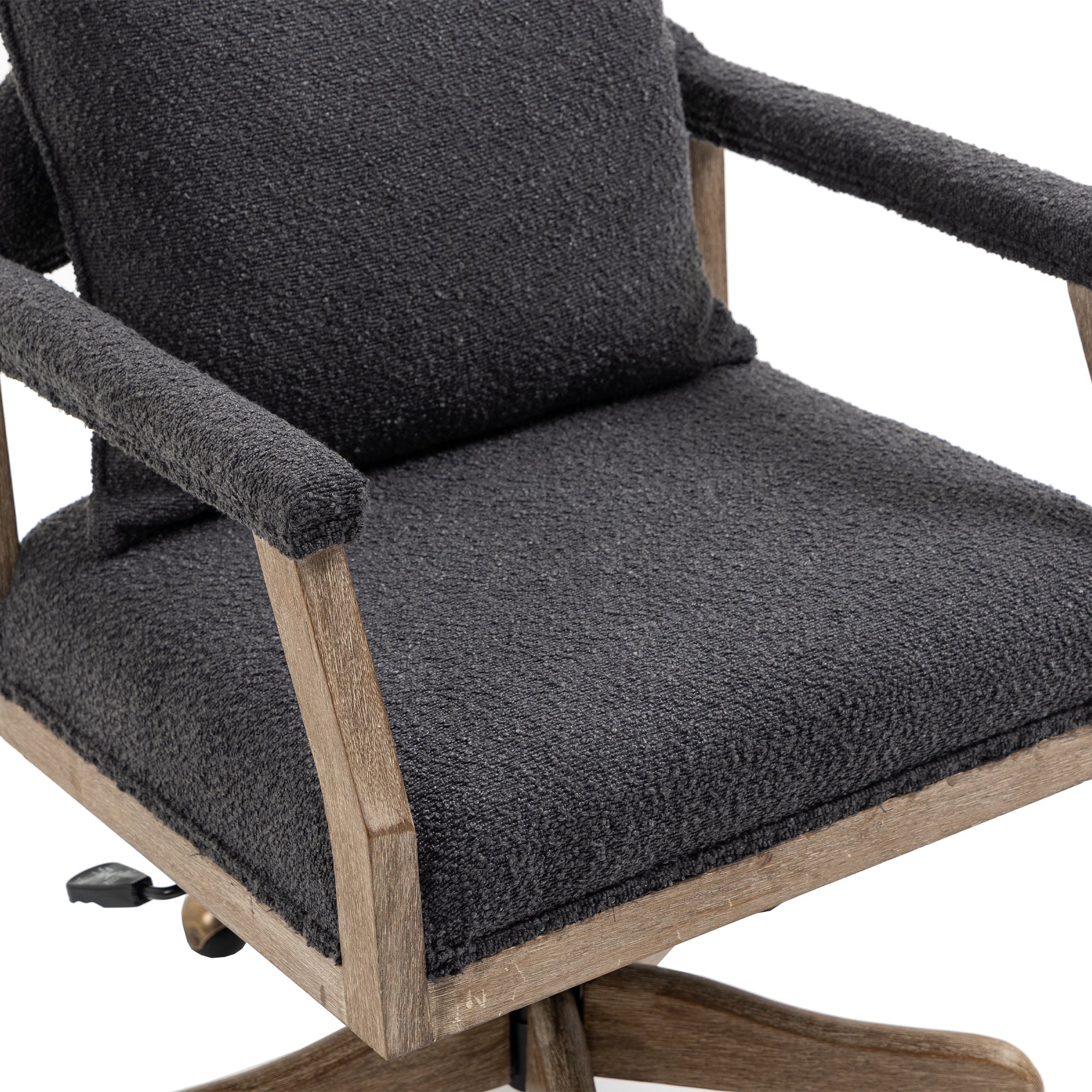 Chair Office Chair Adjustable Swivel Chair Fabric Seat Home Study Chair - Black