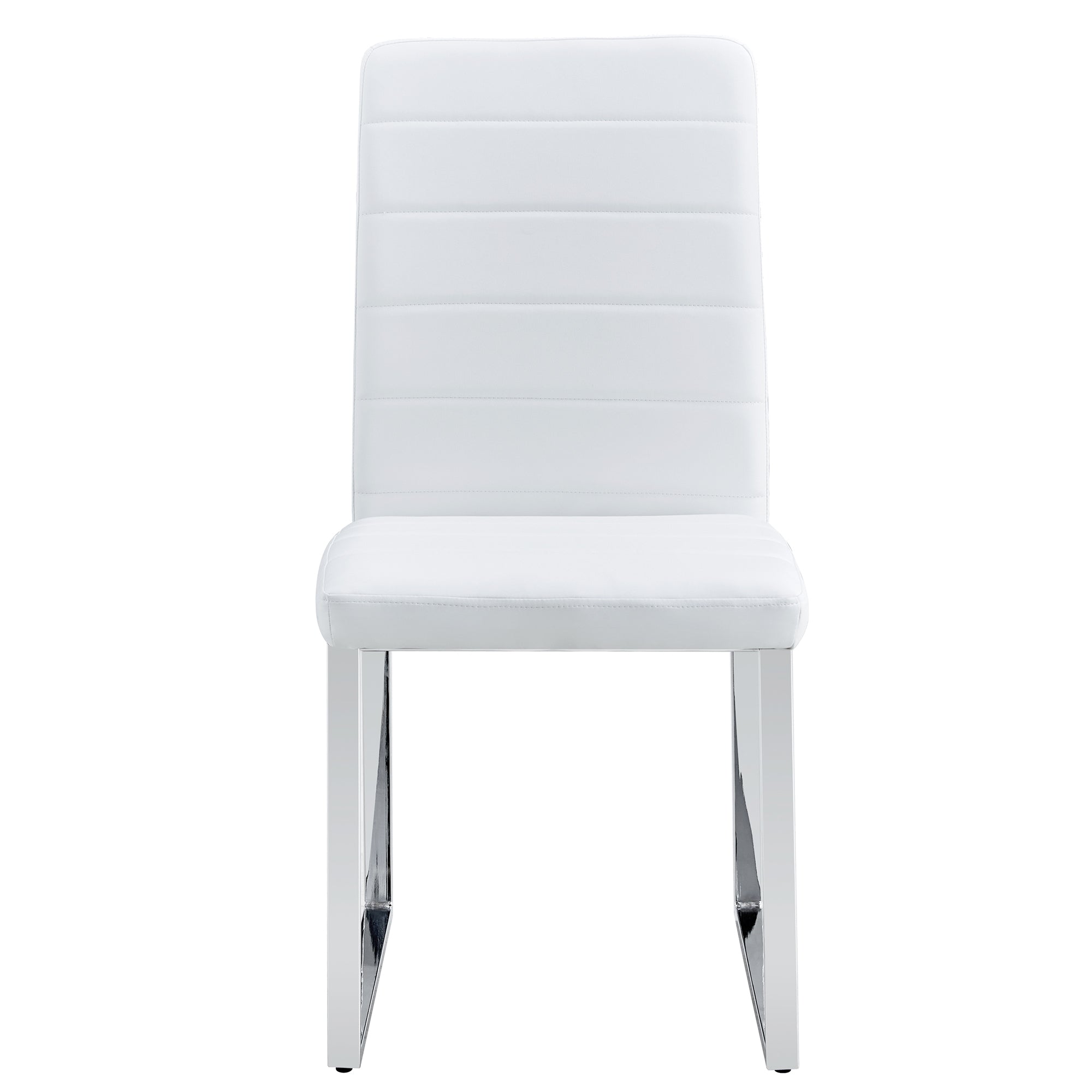 Dining Table Chairs Set for 4, Rectangular Dining Room Table Set, Faux Marble Modern Dining Table & Leather Chairs for Kitchen Dining Room, White