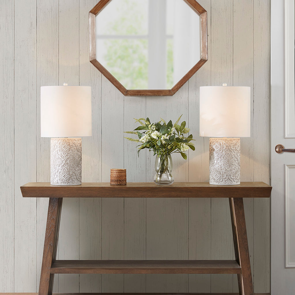 Floral Resin Table Lamp