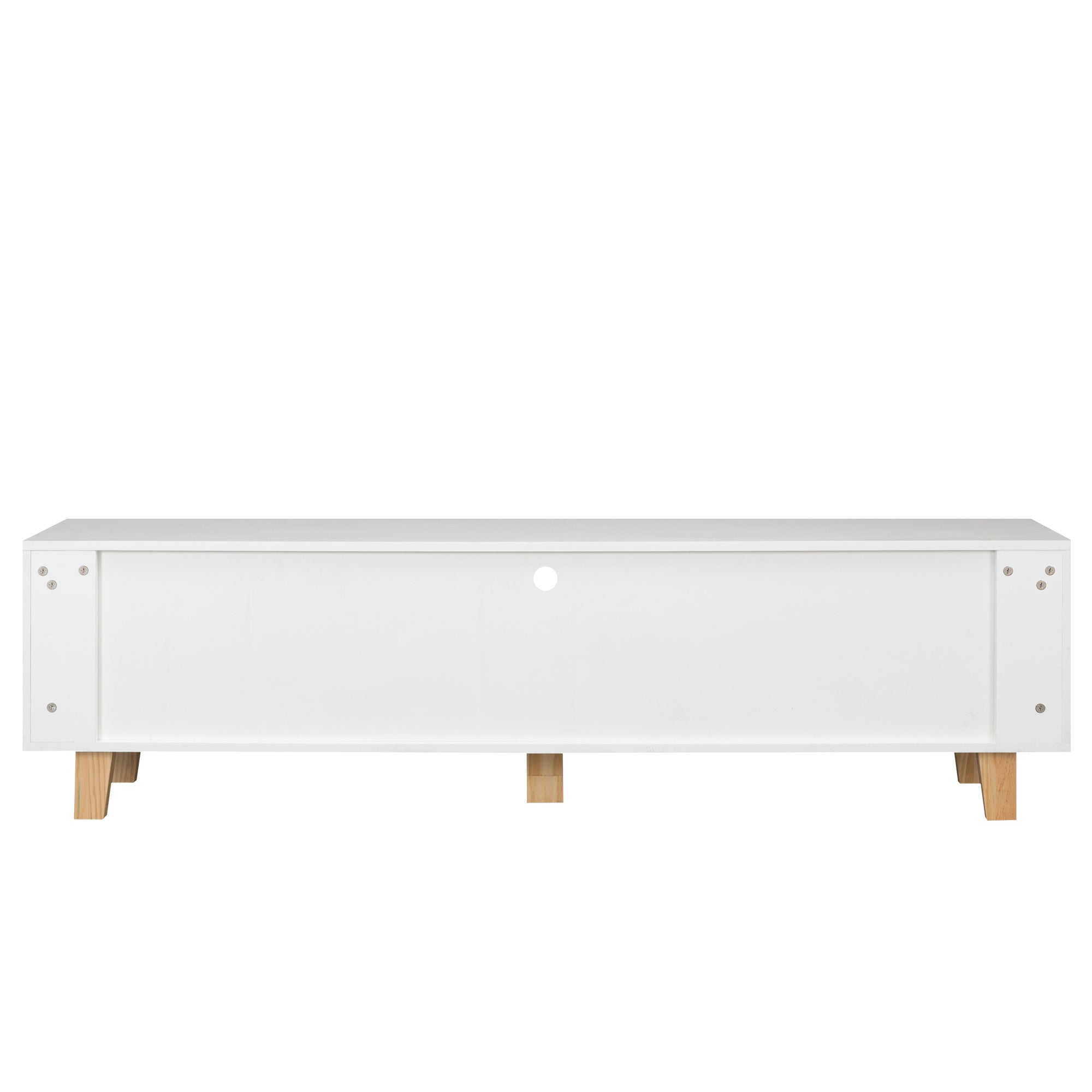 TV Media Console with LED Remote Control Light - White