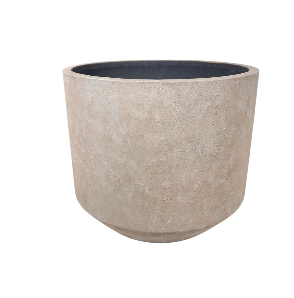 Minimalist Textured and Hand-Painted Ceramic Vase 10.5" tall - Sand Tan