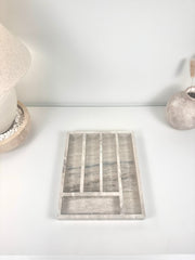 Luxury Marble Silverware/ Jewelry Tray Light Beige 13x11x1.8“