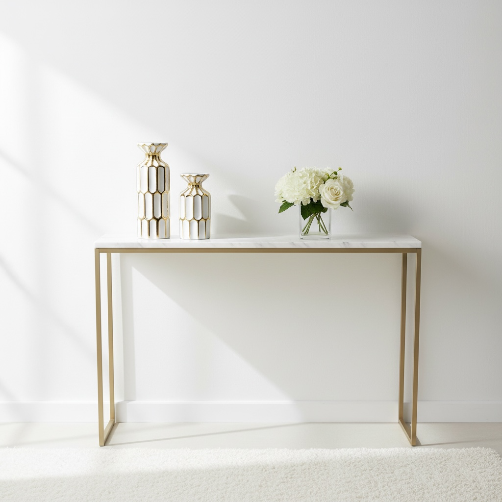 Set of 2 Candle Holders White and Gold