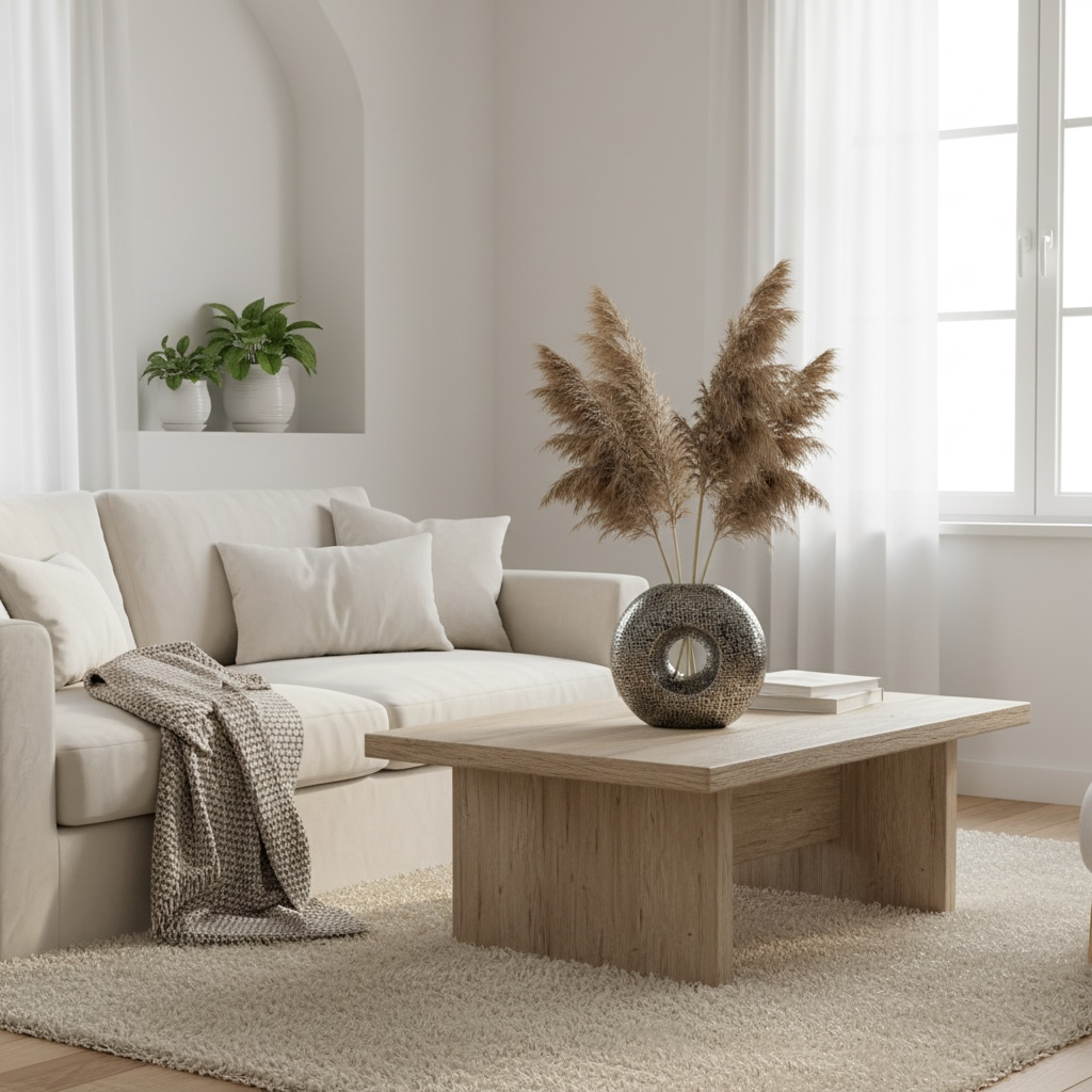 Modern Donut Silver Vase 10 inch tall