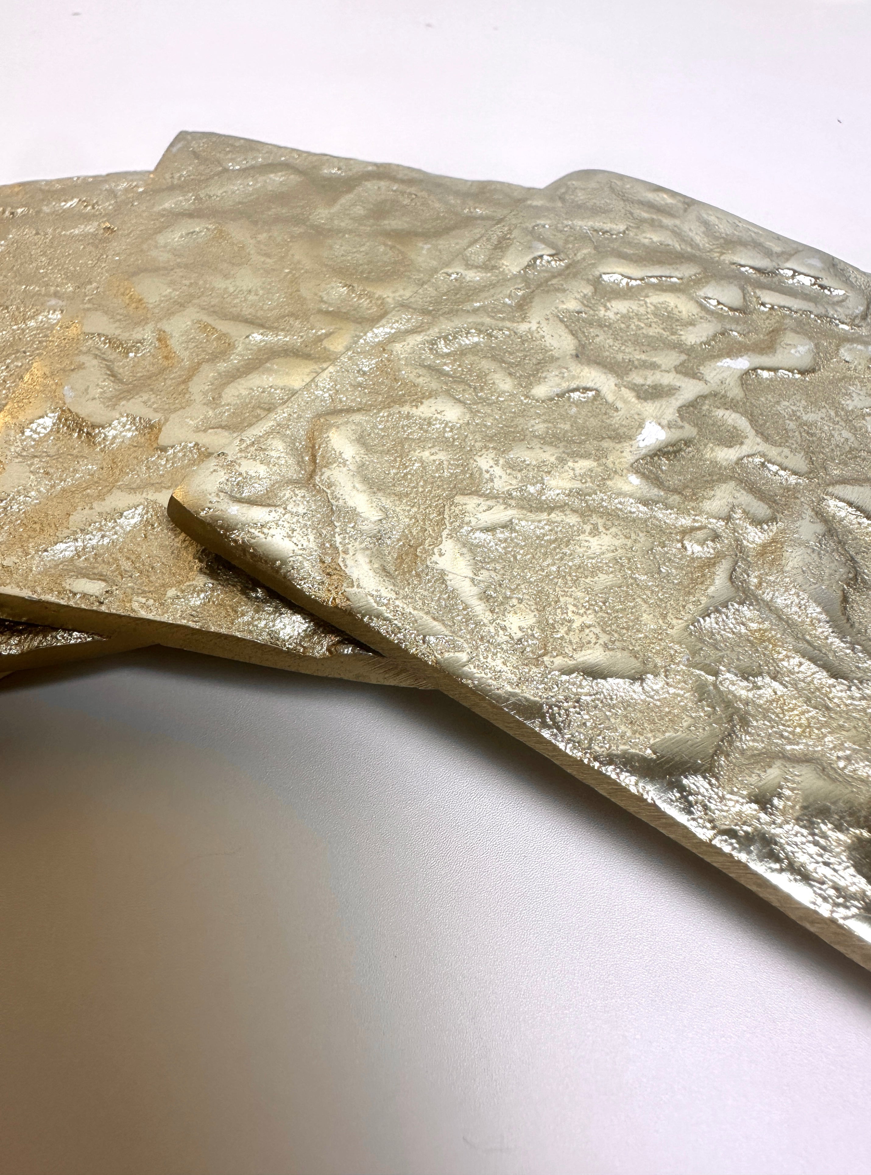 Luxury Metal Gold Coaster Set of 4