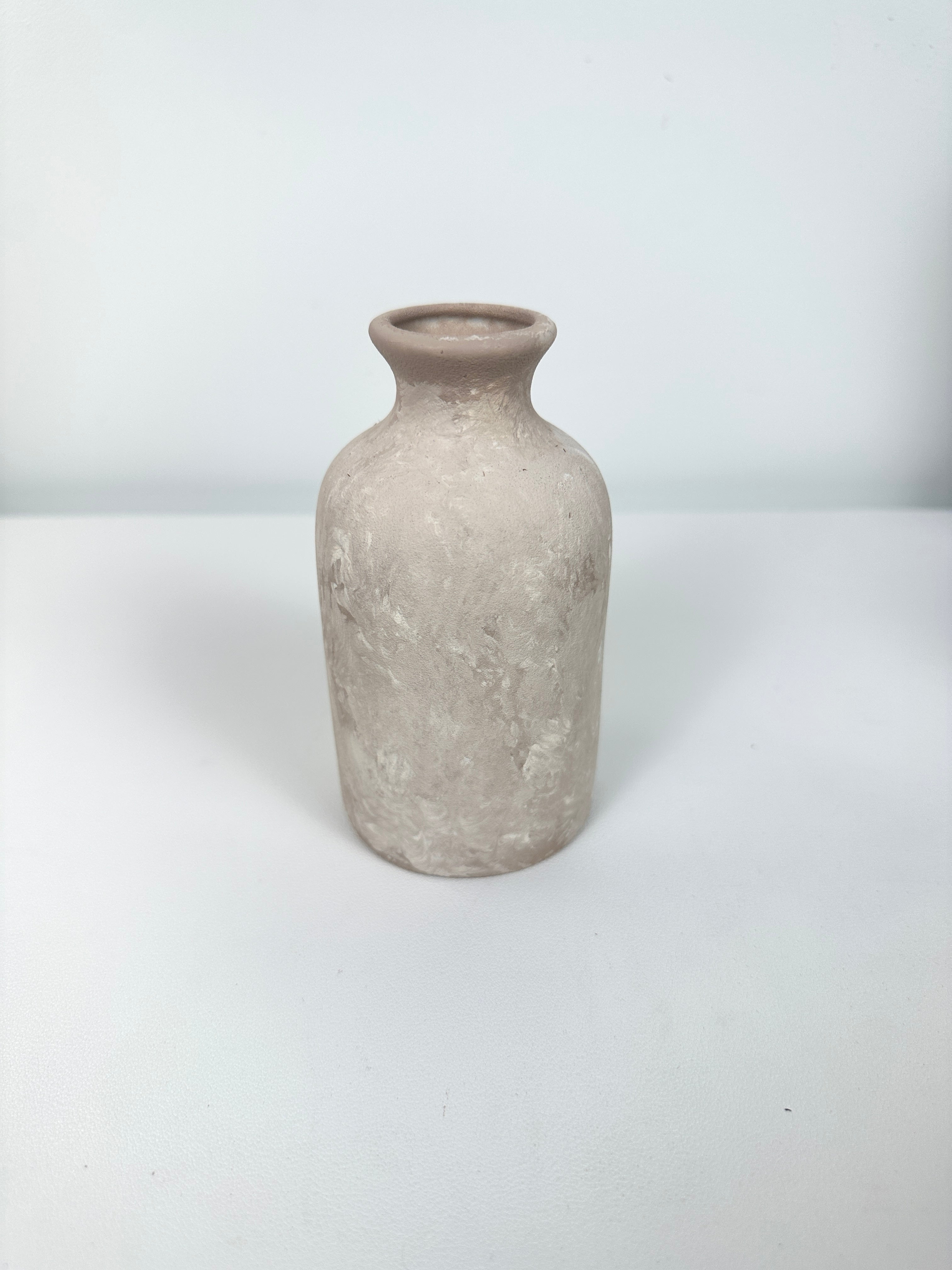 Set of 4 (3 small vases + 1 tray) - Beige and whitewashed