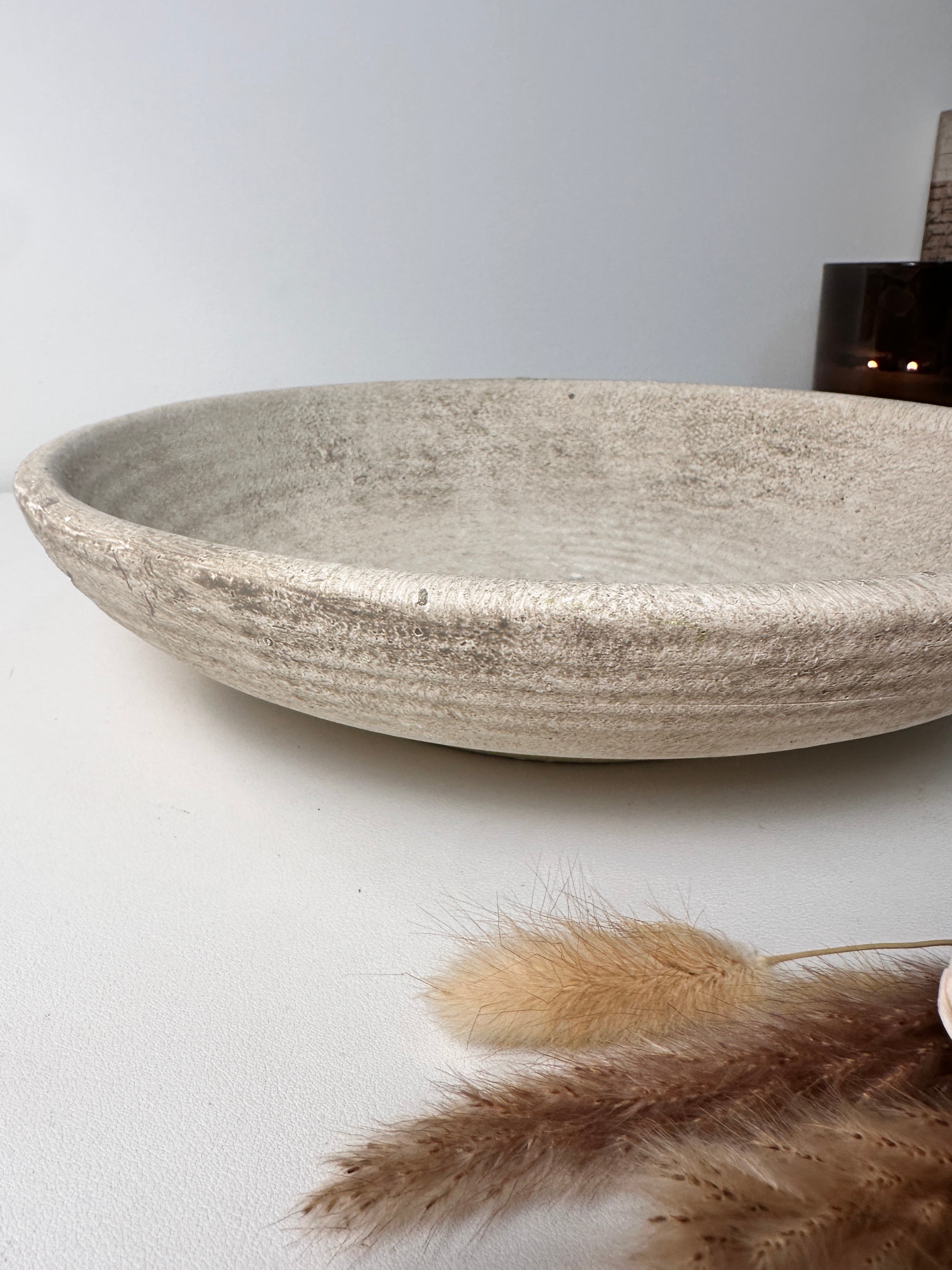 Organic Stone Decorative Tray 12x12x3’’ - Beige
