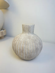 Handmade Decorative Ceramic Vase 8” tall - beige washed