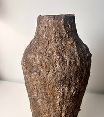Rustic Tree Style Textured Hand-Painted Ceramic Vase 13" tall - Dark Brown