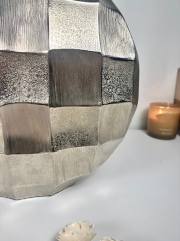 Art Piece Metallic Vase Silver 13.5" tall