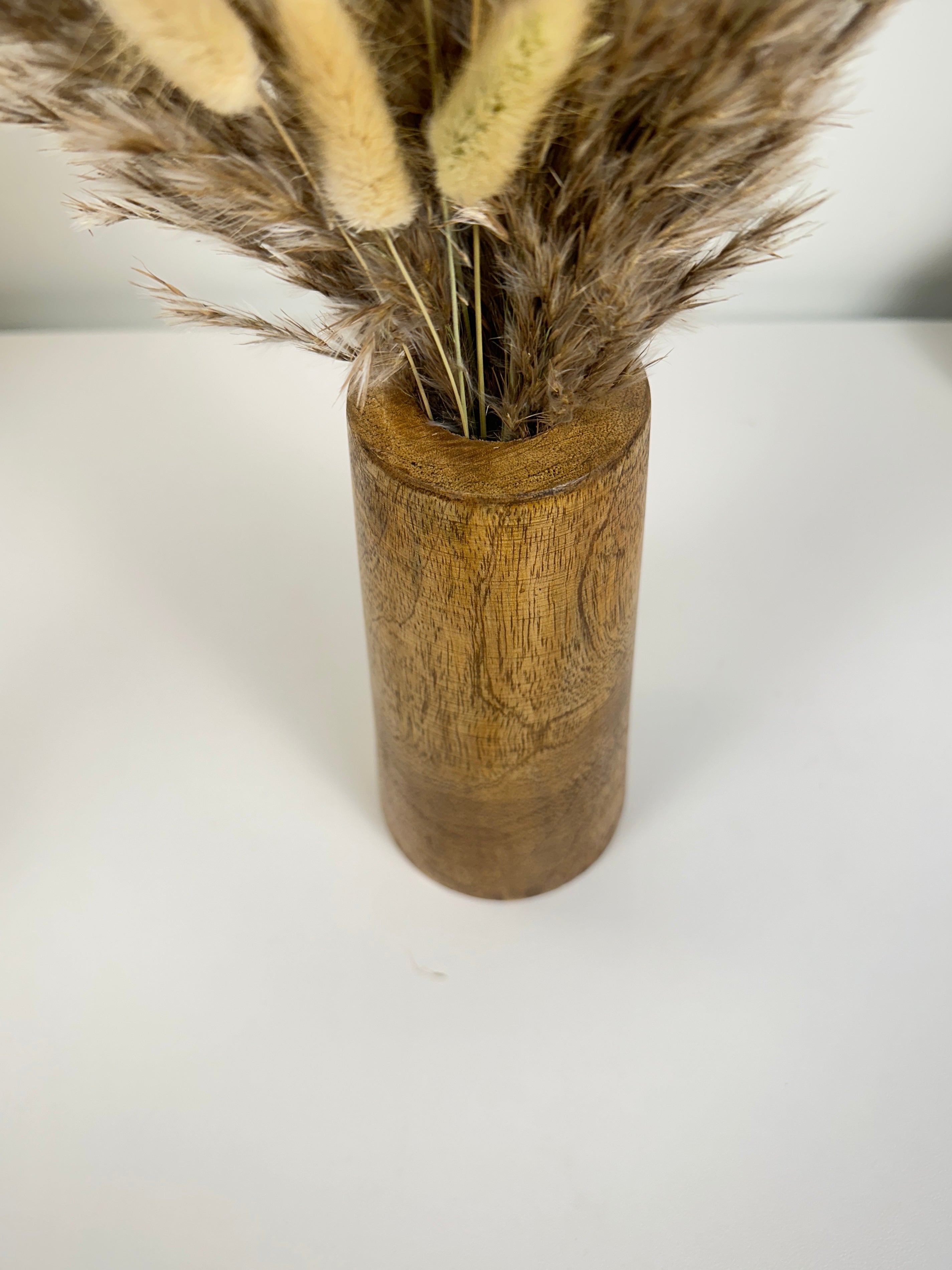 Rustic Decorative Vase Wood 8" tall - Brown