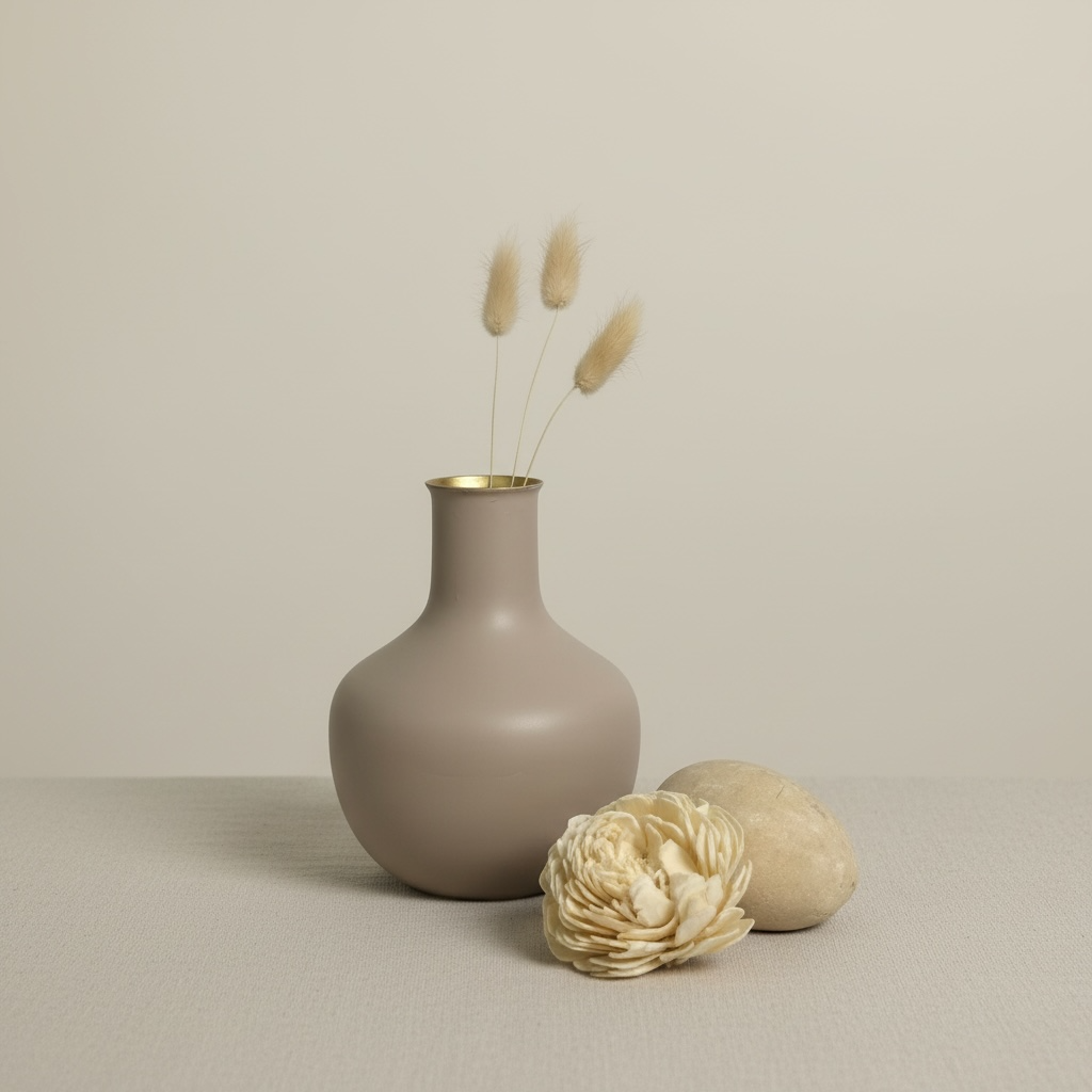 Small decorative vase Tan Matte 5.5” tall