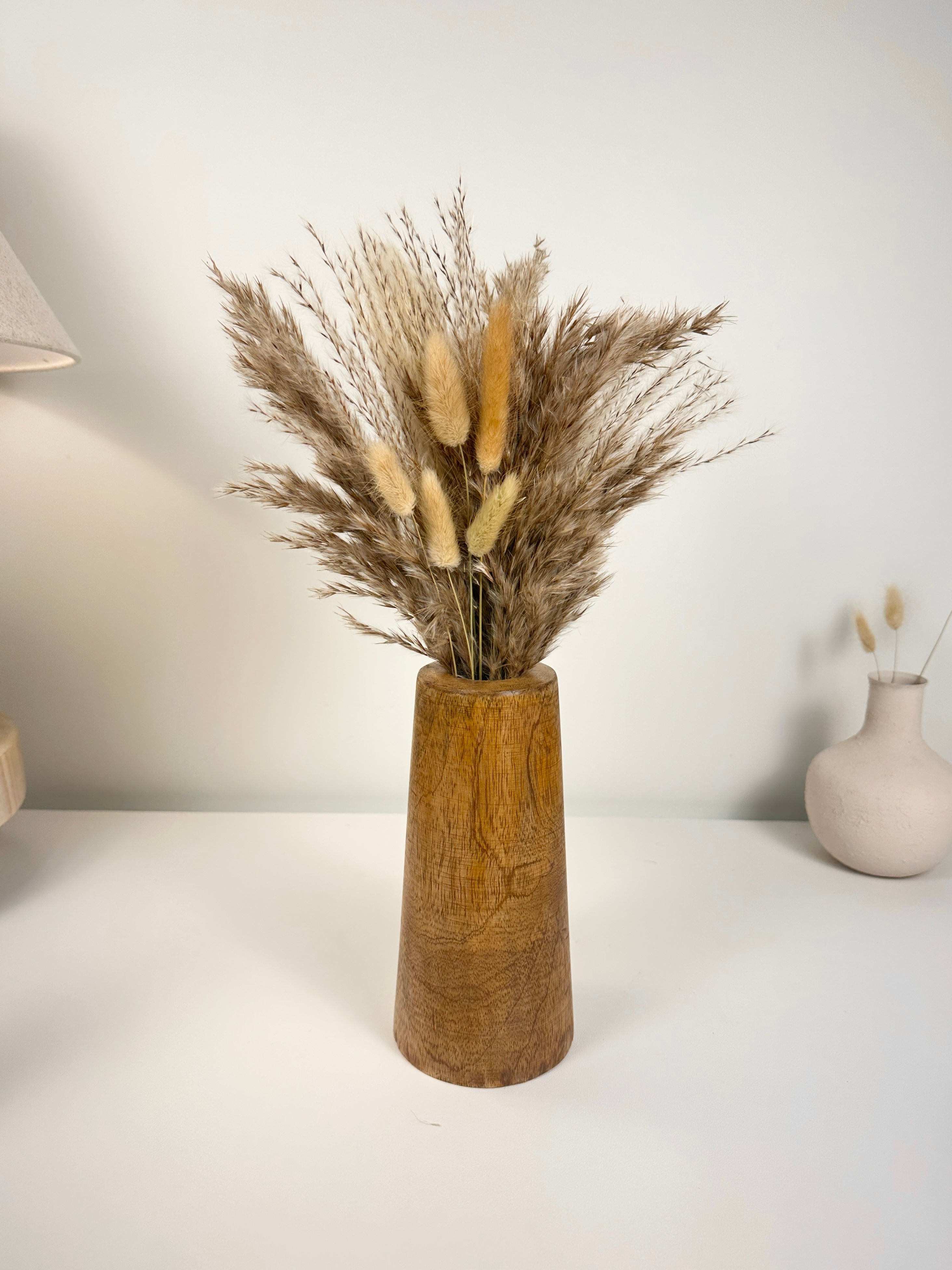 Rustic Decorative Vase Wood 8" tall - Brown
