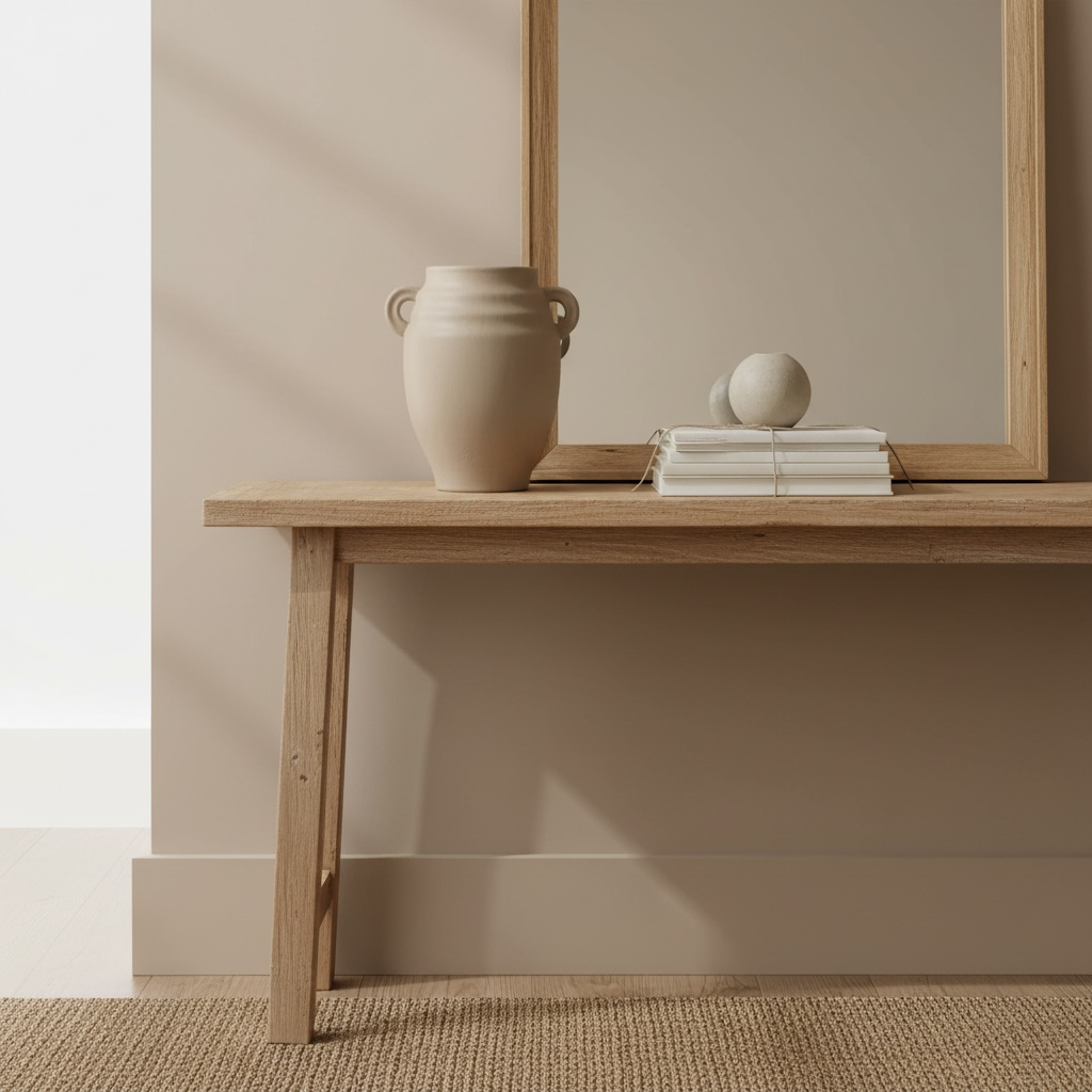 Minimalist Ceramic Vase with 2 handle 9" - Tan Matte