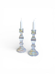 Elegant Iridescent Candle Holder Set of 2
