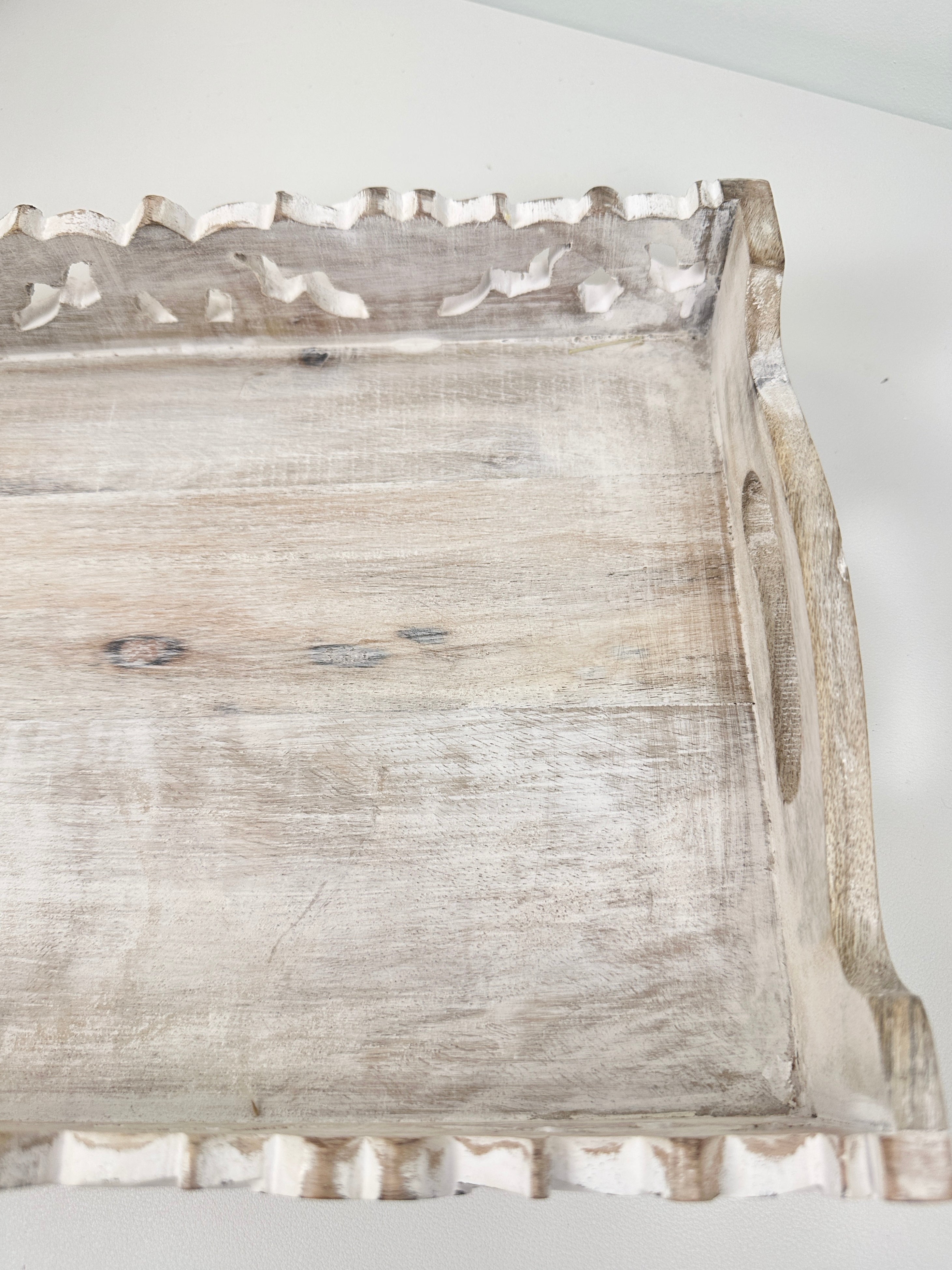 Set of 4 (3 small vases + 1 tray) - Beige and whitewashed