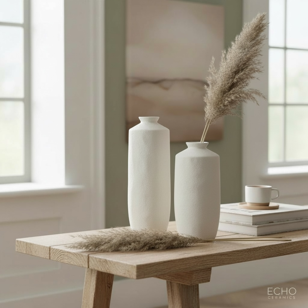 Minimalist Ceramic Vase 14"