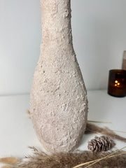 Minimalist Textured Hand-painted Ceramic Decorative Vase 18" tall - Cream wash