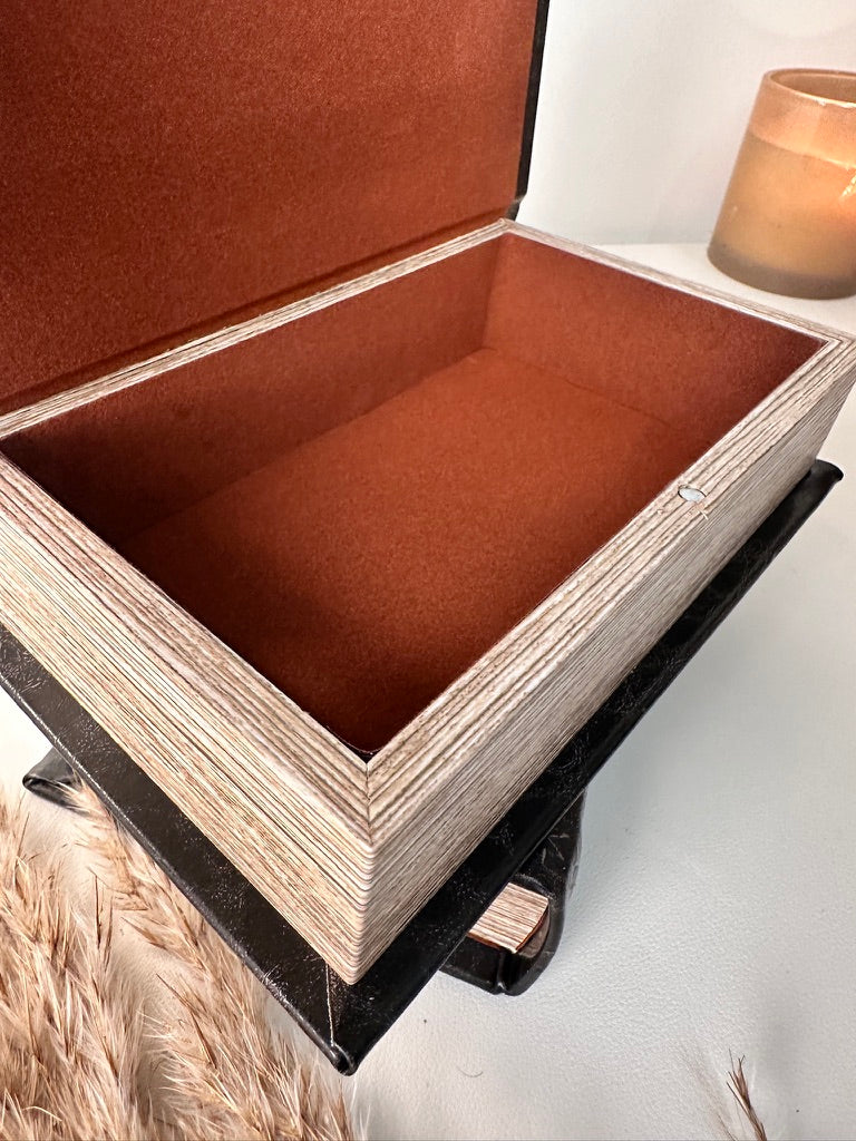 Set of 2 Decorative book Black with Box inside