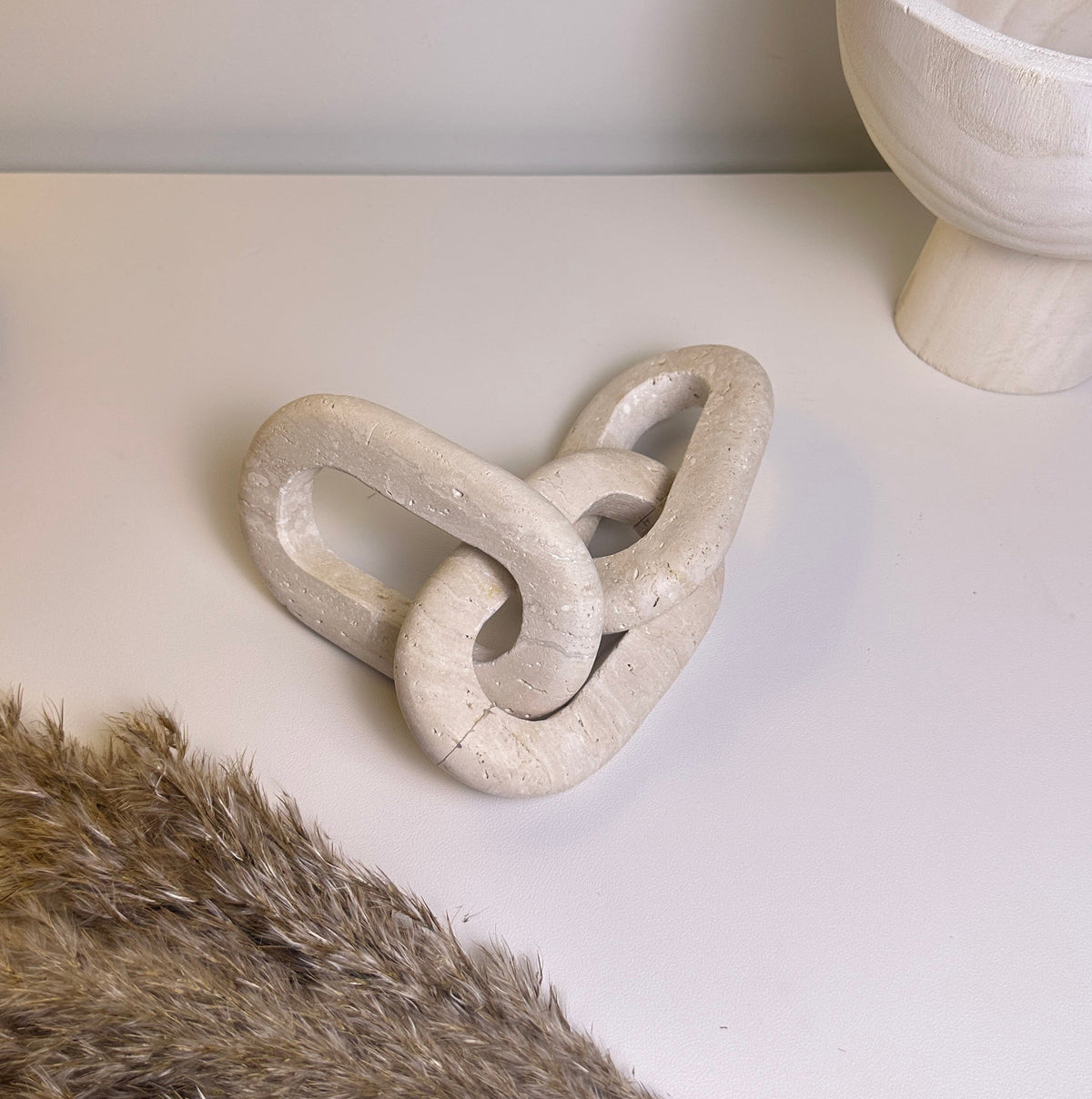 Travertine Stone Chain Decorative Accent Sand Color - Sand
