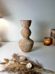Minimalist Distressed Brown Washed Vase 14"