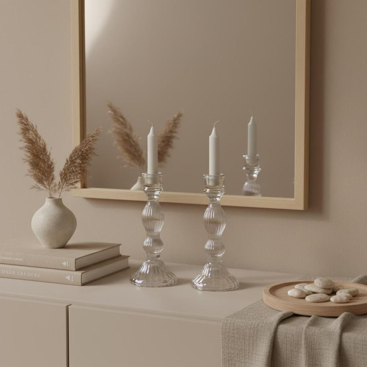 Elegant Iridescent Candle Holder Set of 2