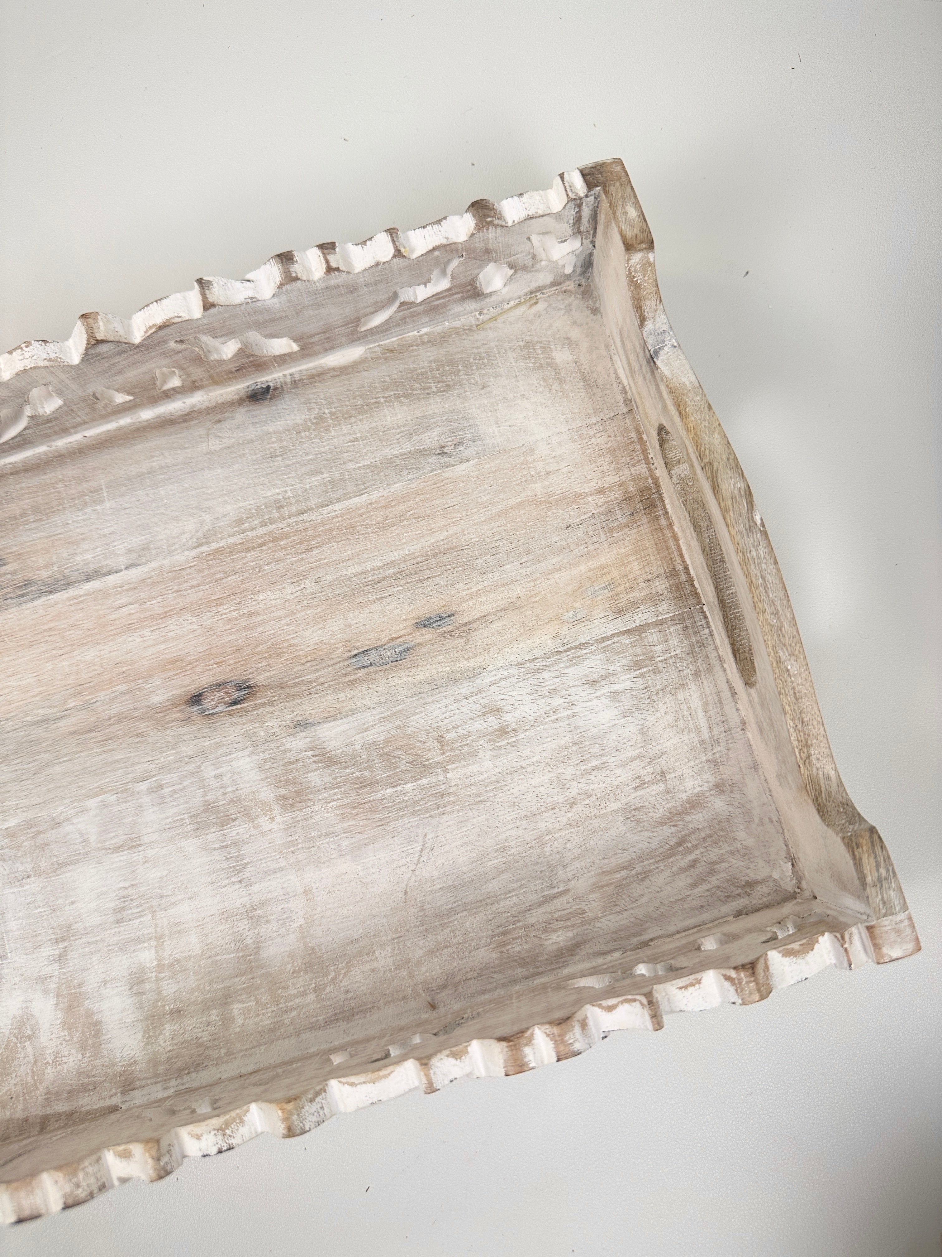 Set of 4 (3 small vases + 1 tray) - Beige and whitewashed