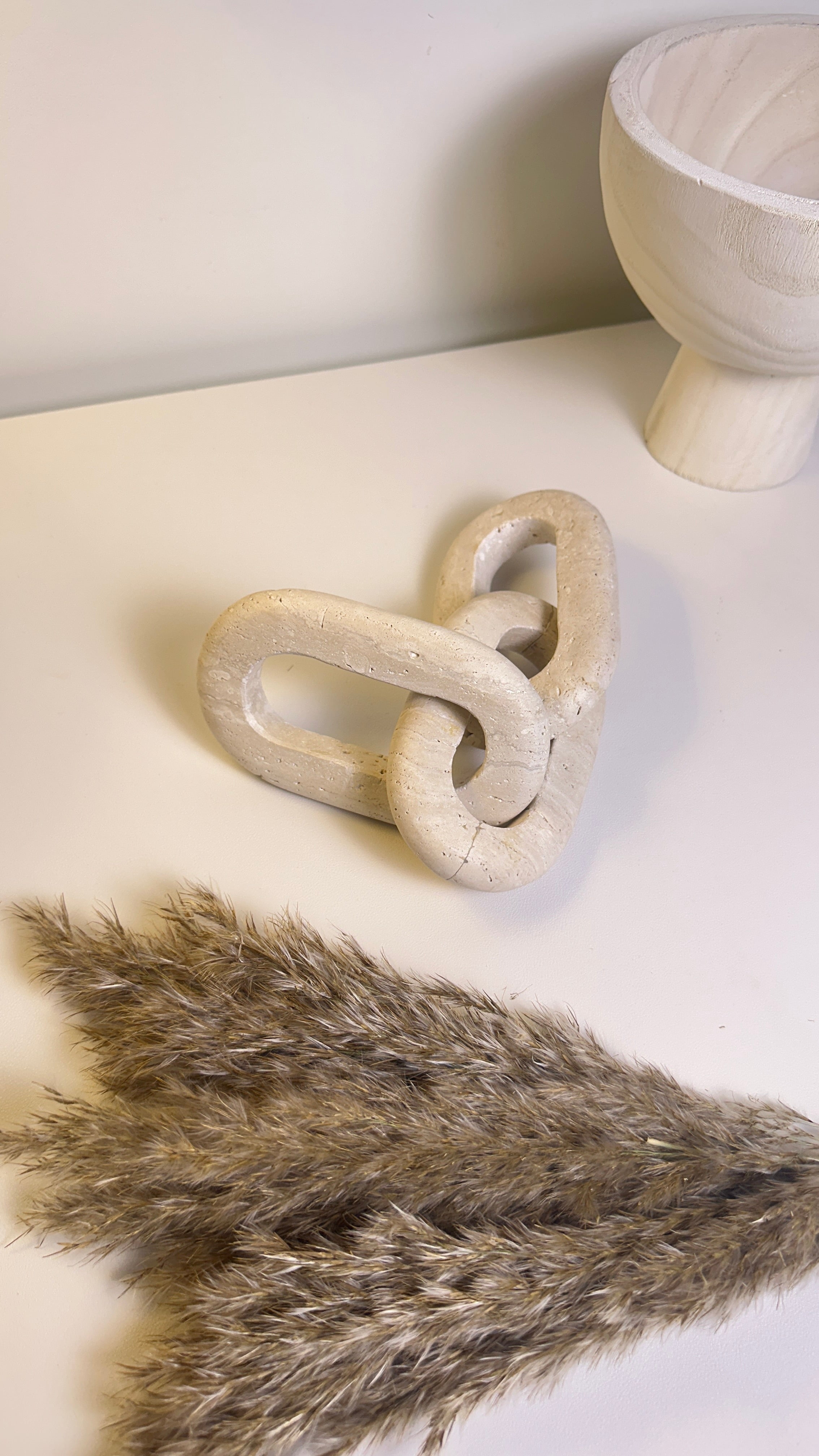 Travertine Stone Chain Decorative Accent Sand Color - Sand