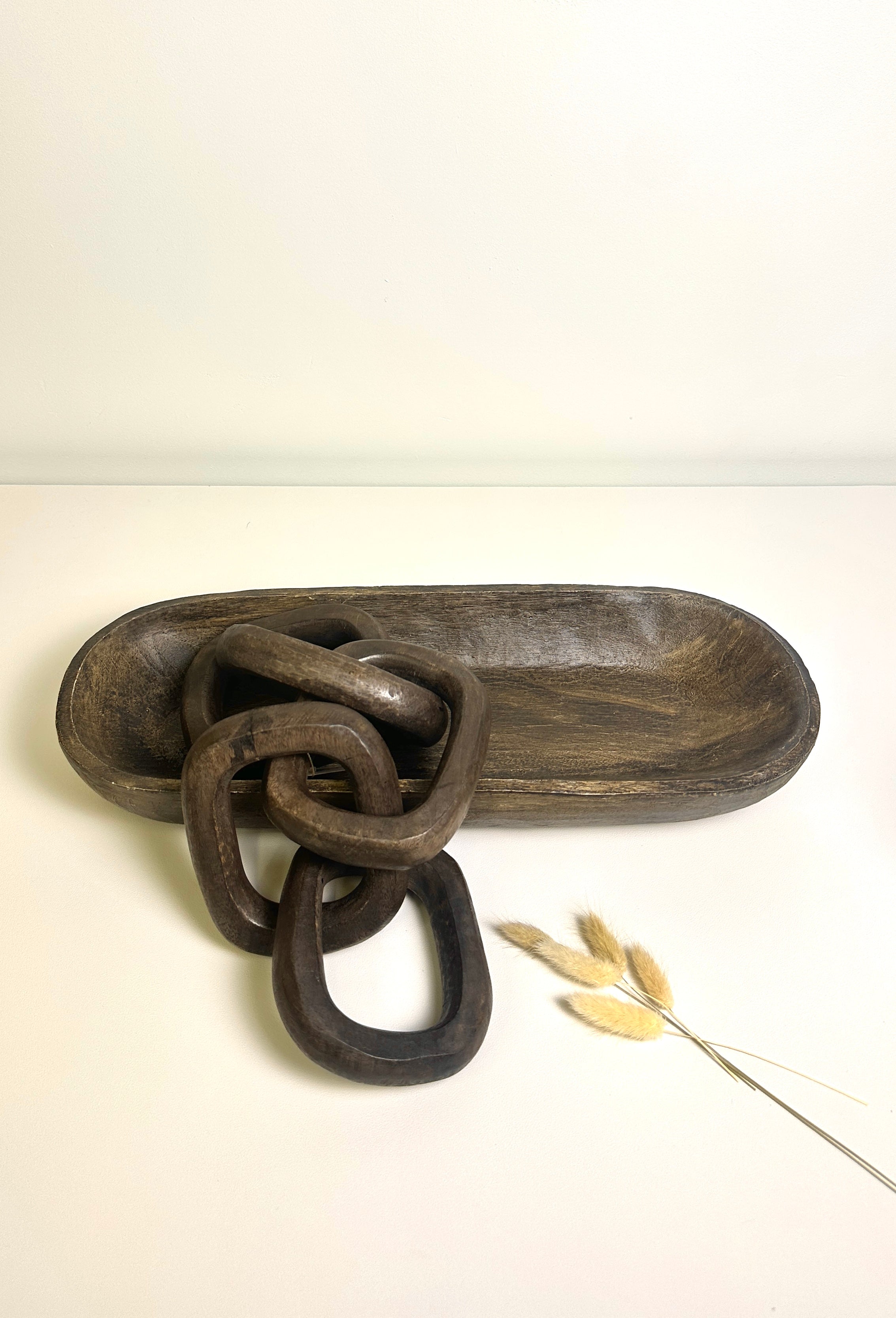 Set of 2 - Wood Tray & Wood Chain