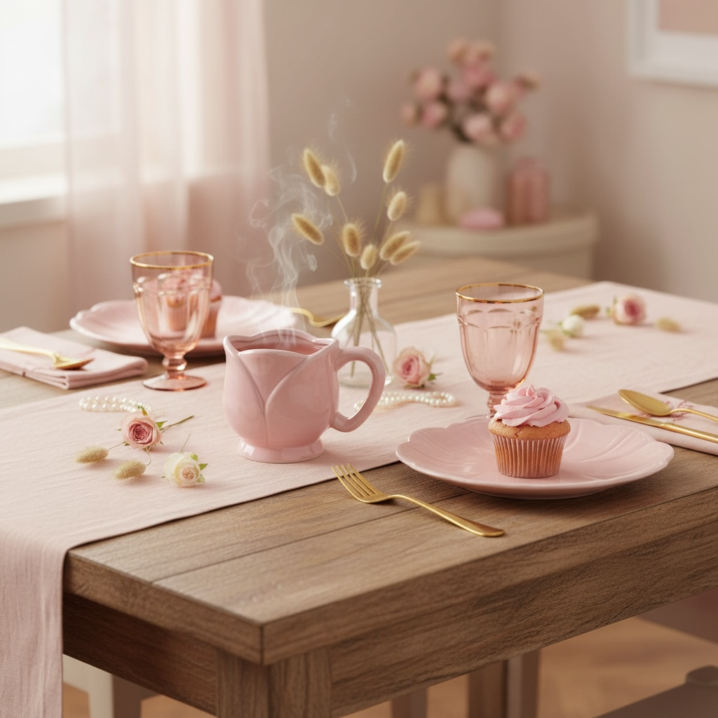 Baby Pink Flower Mug 4“ (1 piece)