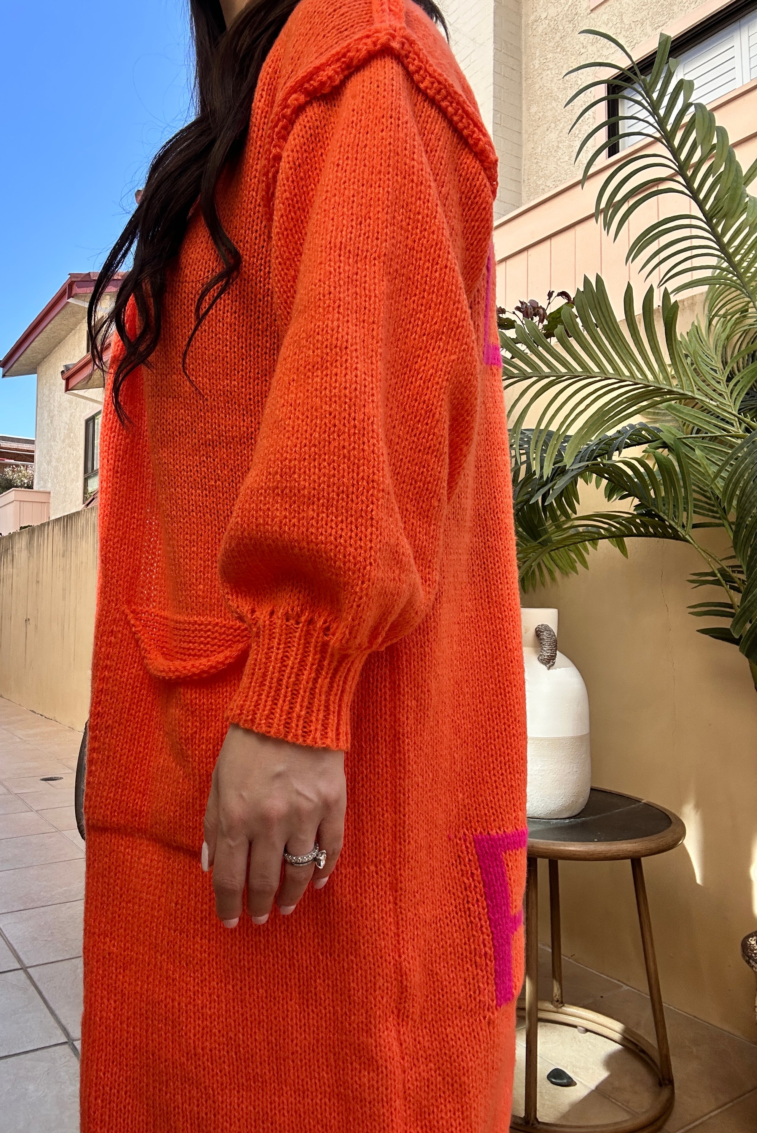 Cozy Women's Love Peace Graphic Oversized Cardigan Long Sleeve