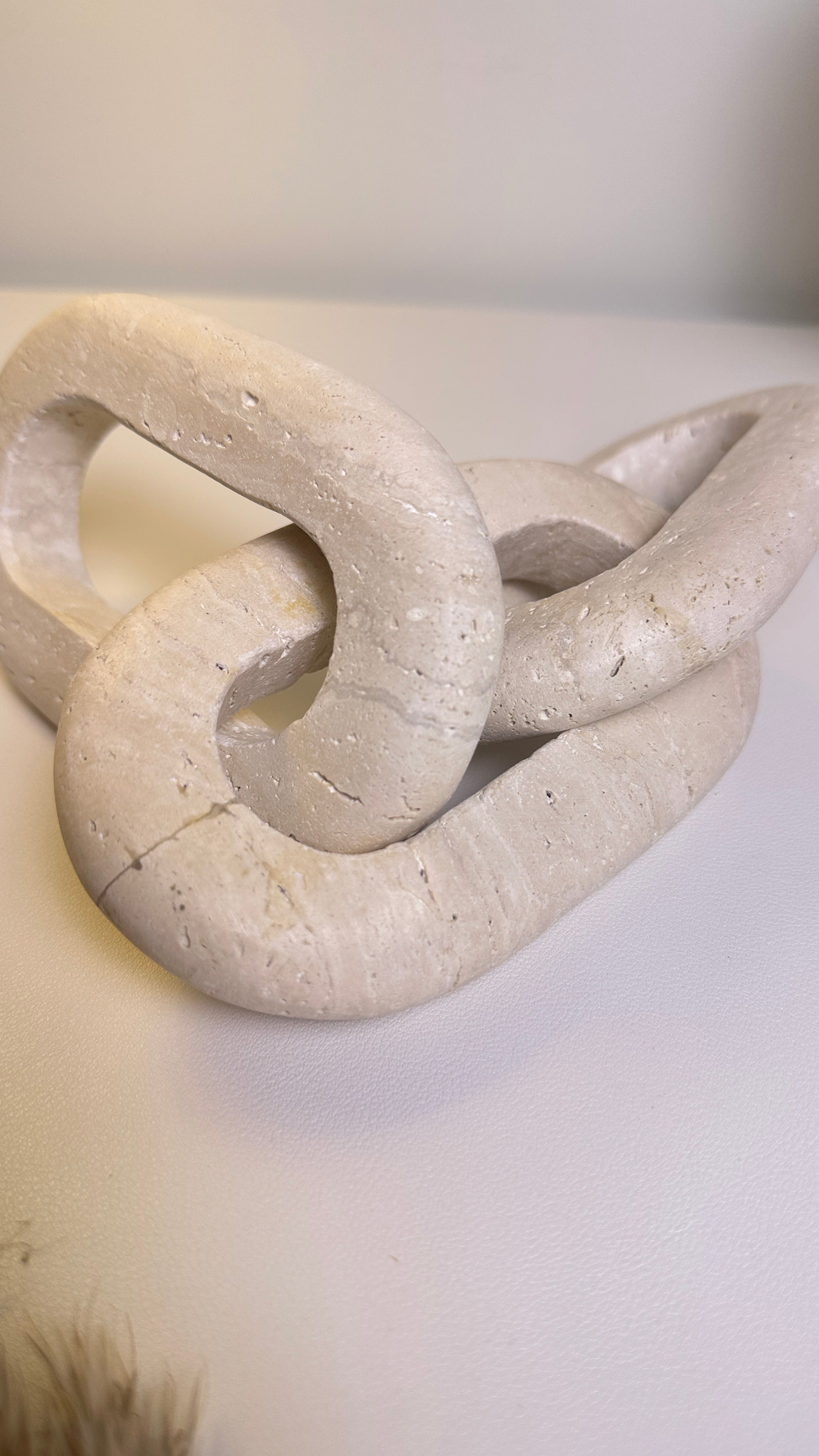 Travertine Stone Chain Decorative Accent Sand Color - Sand