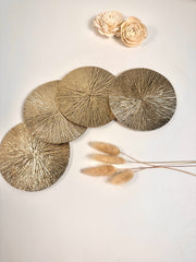 Set of 4 Round Metallic Gold Coasters