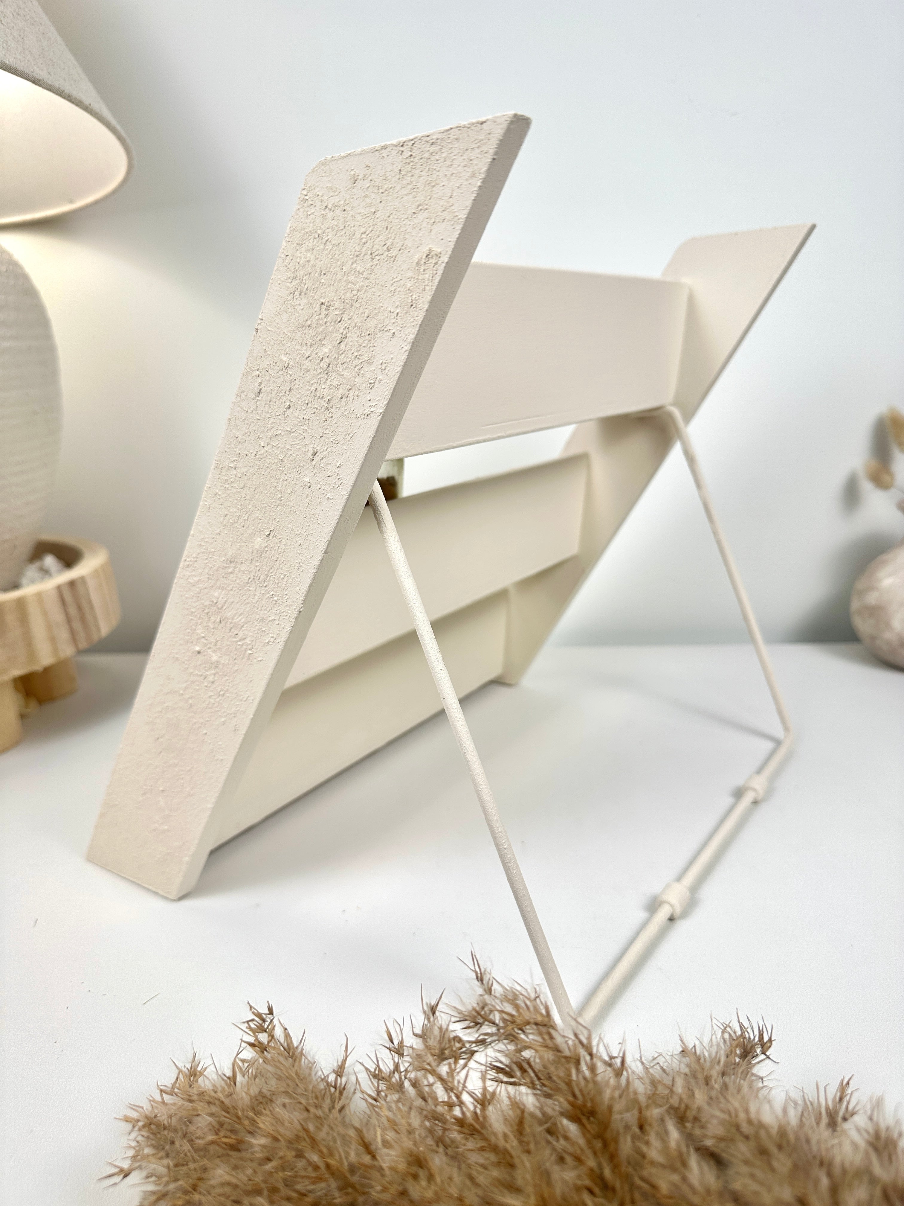 Minimalist Textured Kitchen Spice Wood Stand Rack (can fit 18 spice jars) - Cream