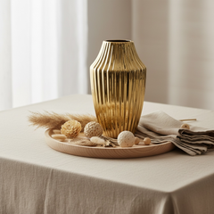 Luxury Gold Ceramic Vase with stripes 12"
