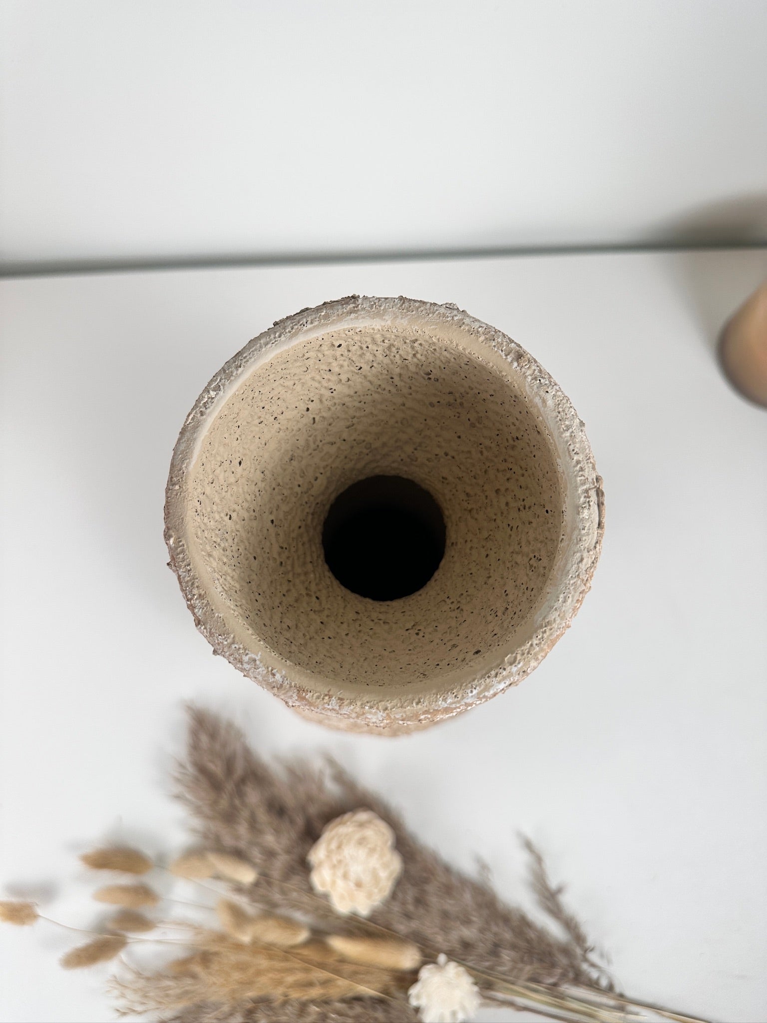 Minimalist Distressed Brown Washed Vase 14"