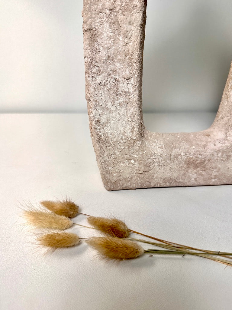 Rustic Hand-Painted Textured Vase 10" tall - Beige Wash