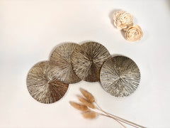 Set of 4 Round Metallic Gold Coasters