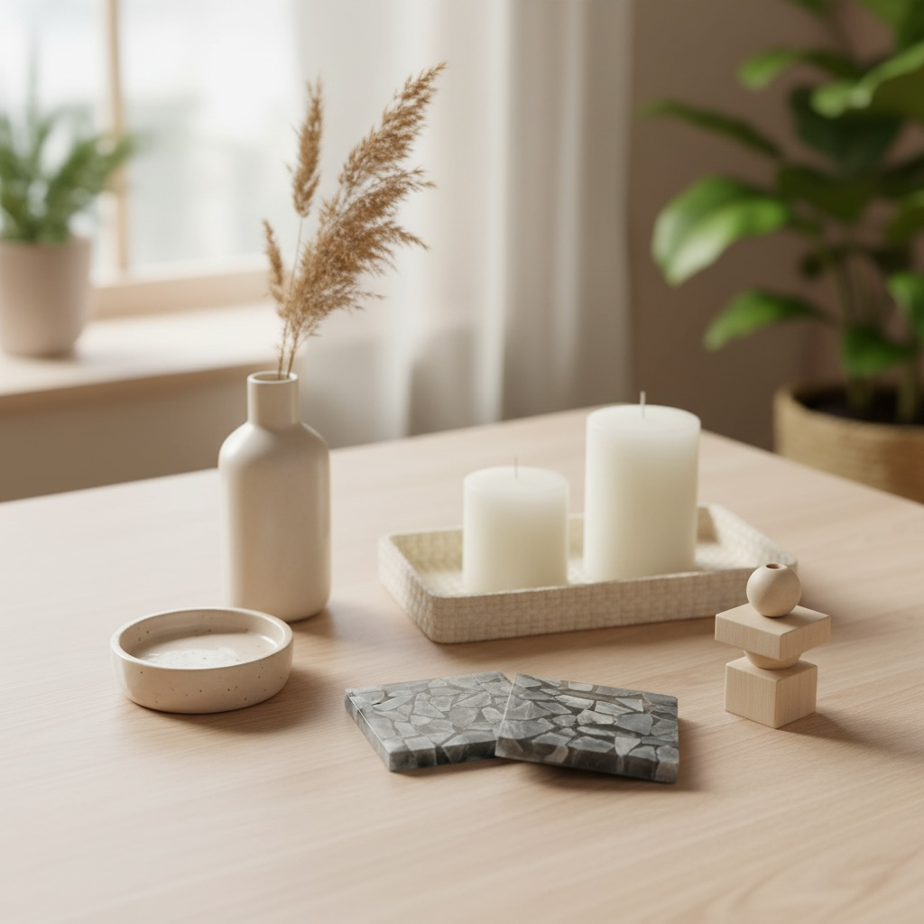 Black Grey Mosaic Marble Coasters Set of 4